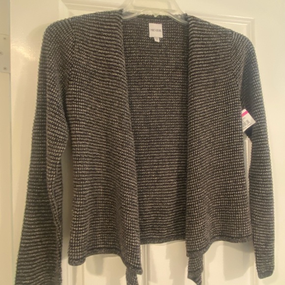 Nic & Zoe Knit Cardigan Sweater black white New size small - Picture 13 of 16